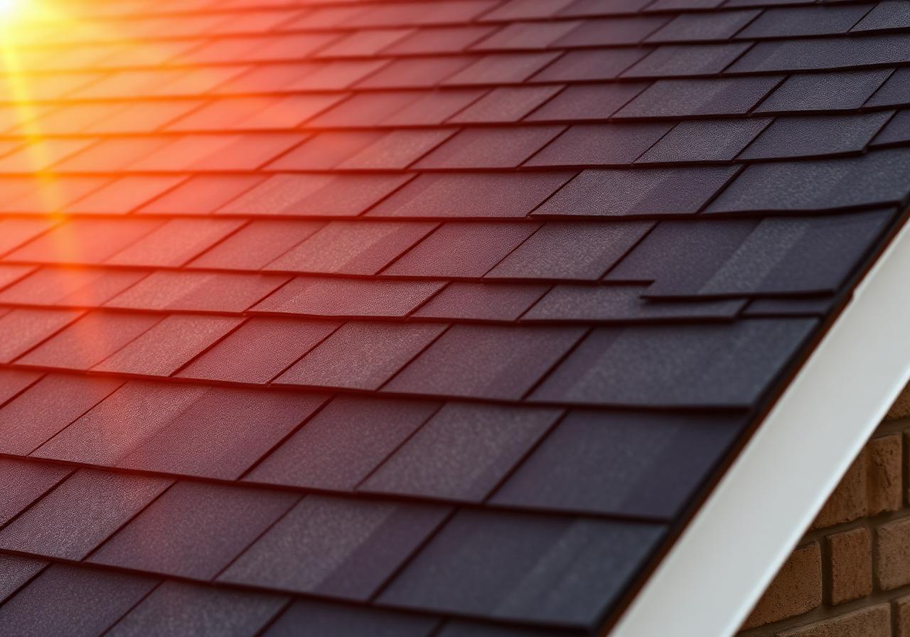 Detailed view of premium architectural shingles installed by Roufing Group